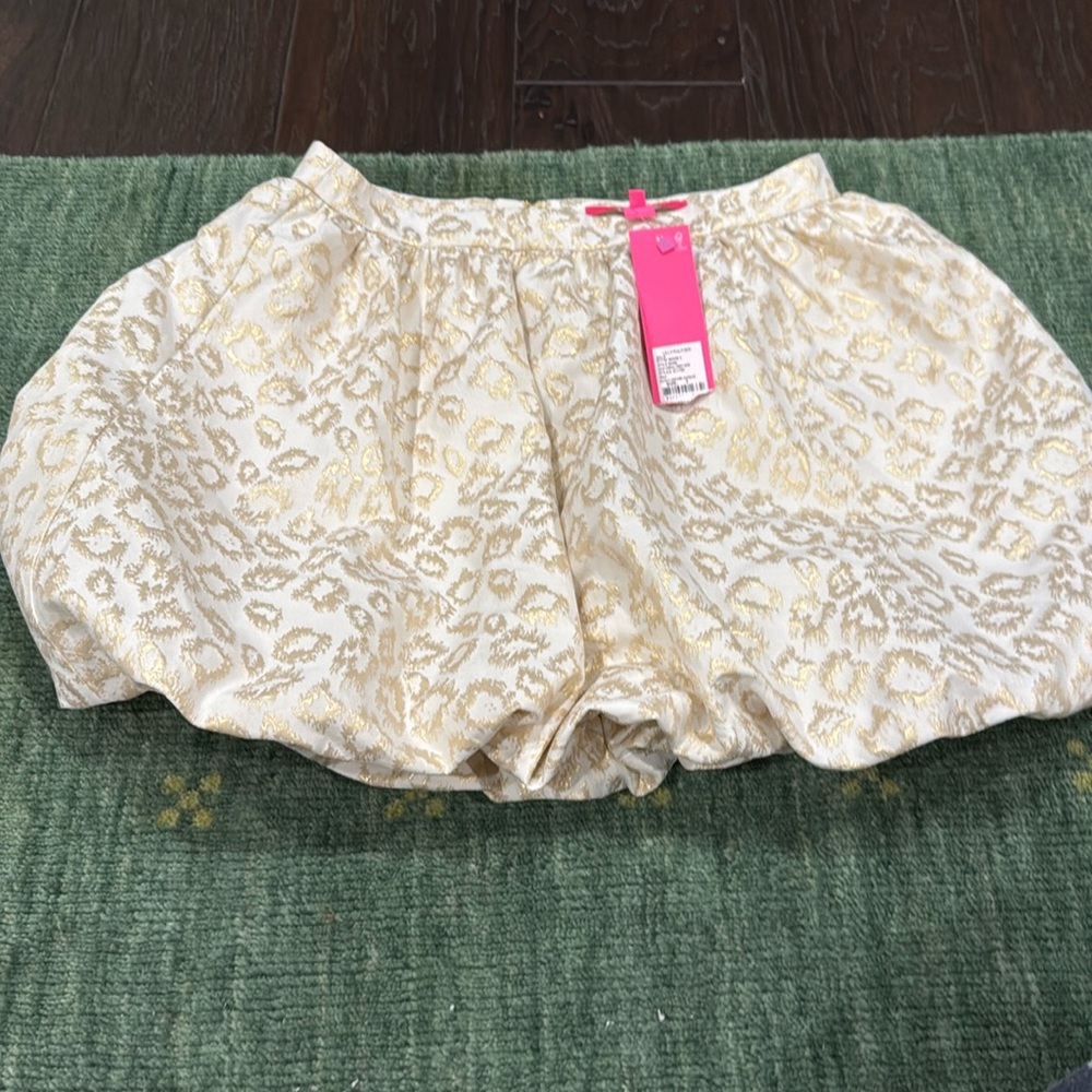 Lilly Pulitzer Cream and Gold Mini Skirt